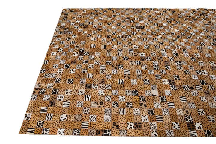 5' 1 x 8' Cowhide Leather Rug