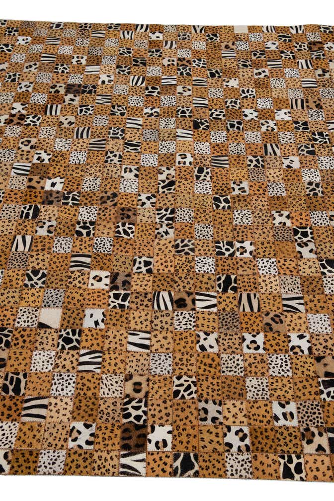 5' 1 x 8' Cowhide Leather Rug