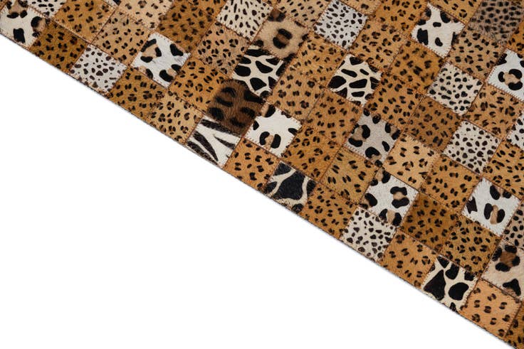 Detail image of 5' 1 x 8' Cowhide Leather Rug