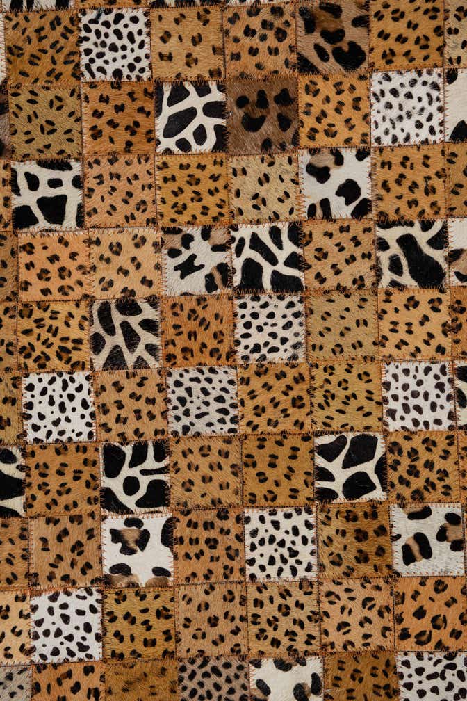 5' 1 x 8' Cowhide Leather Rug