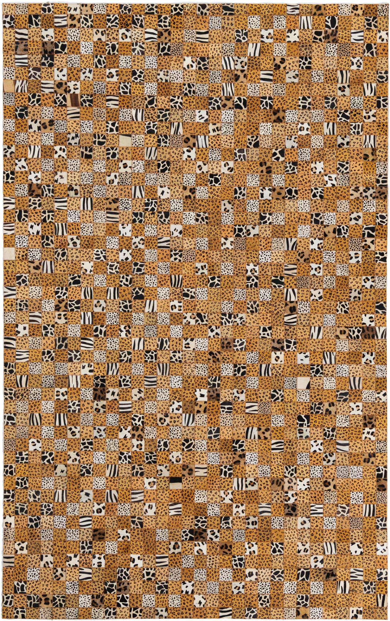 5' 1 x 8' Cowhide Leather Rug