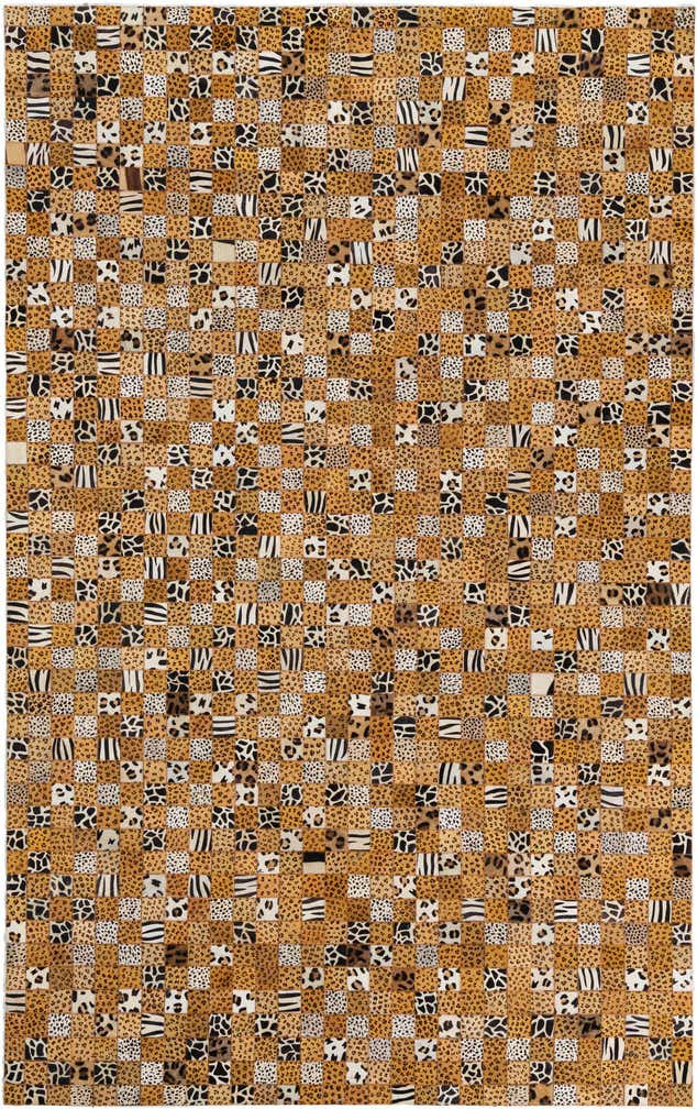 5' 1 x 8' Cowhide Leather Rug