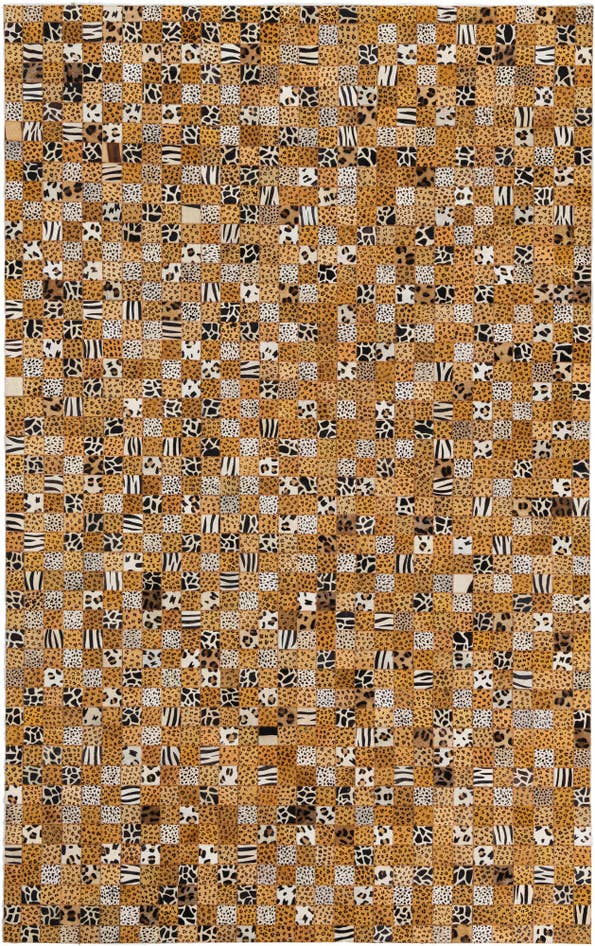 Detail image of 5' 1 x 8' Cowhide Leather Rug