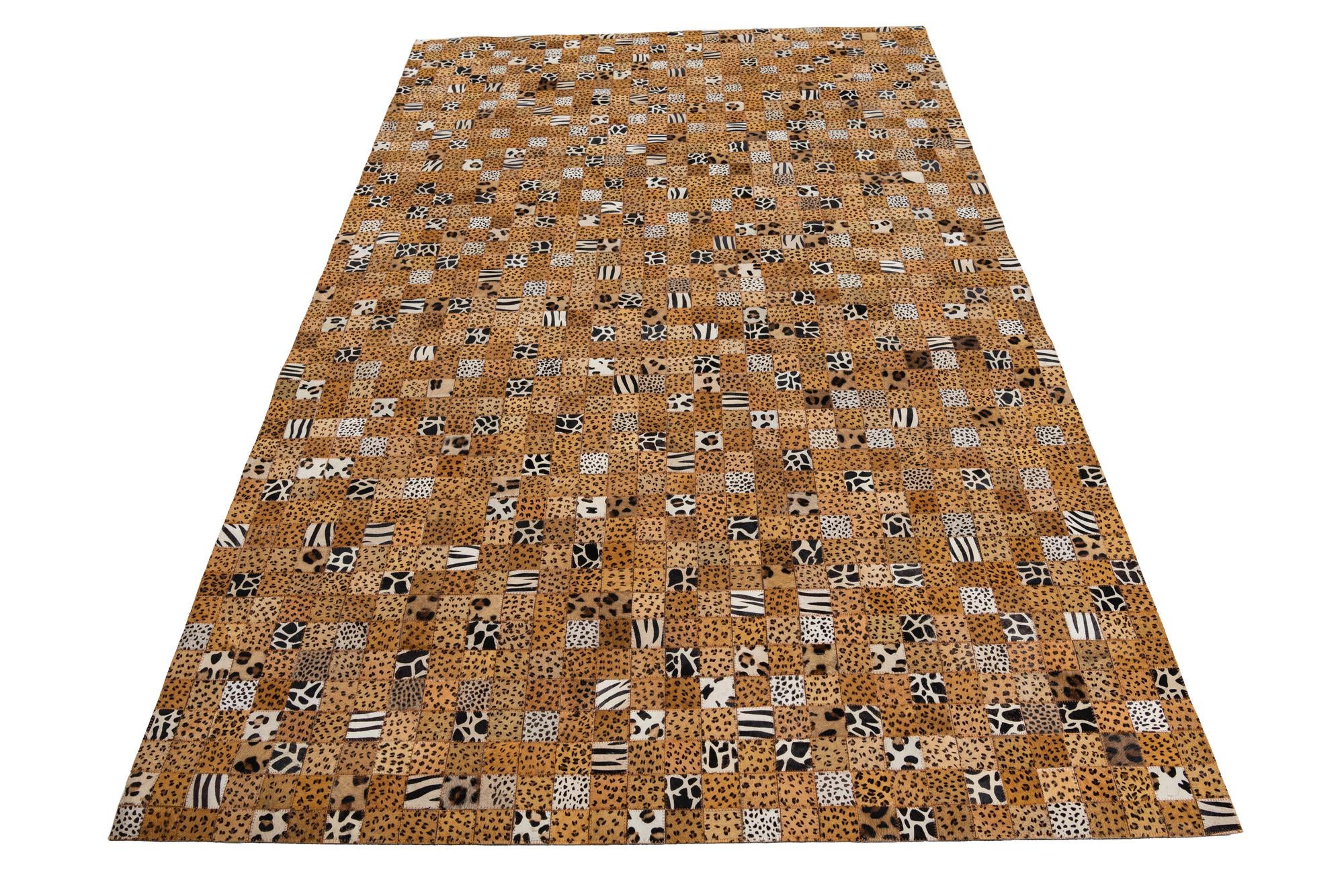 5' 1 x 8' Cowhide Leather Rug