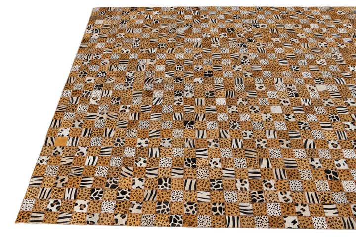 5' x 8' 1 Cowhide Leather Rug