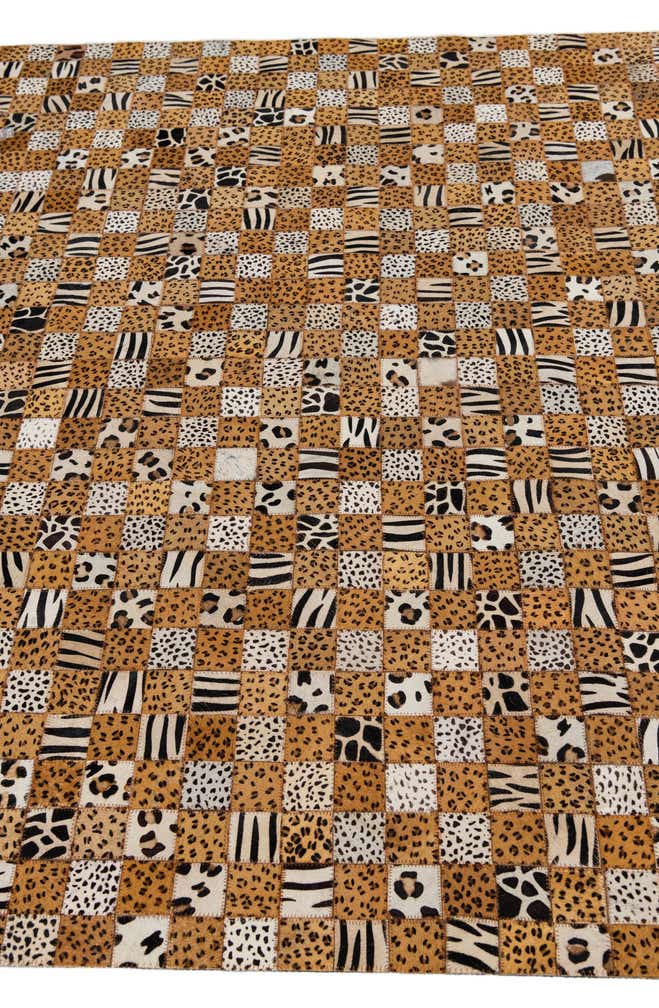5' x 8' 1 Cowhide Leather Rug