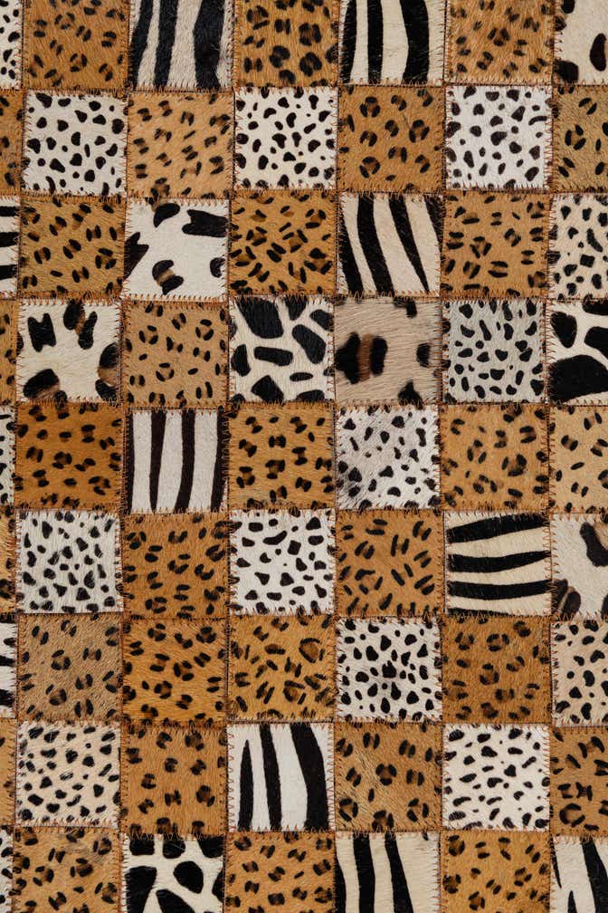 5' x 8' 1 Cowhide Leather Rug