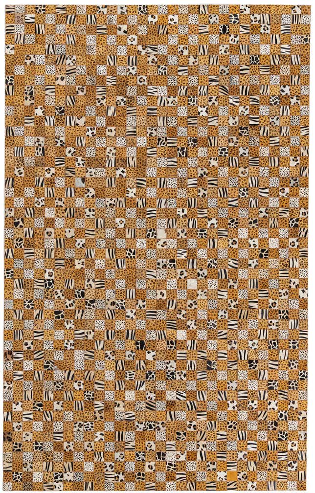 5' x 8' 1 Cowhide Leather Rug