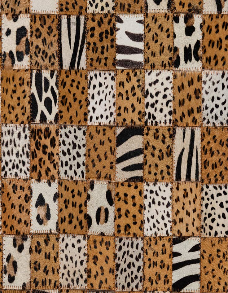 Detail image of 5' 1 x 8' Cowhide Leather Rug