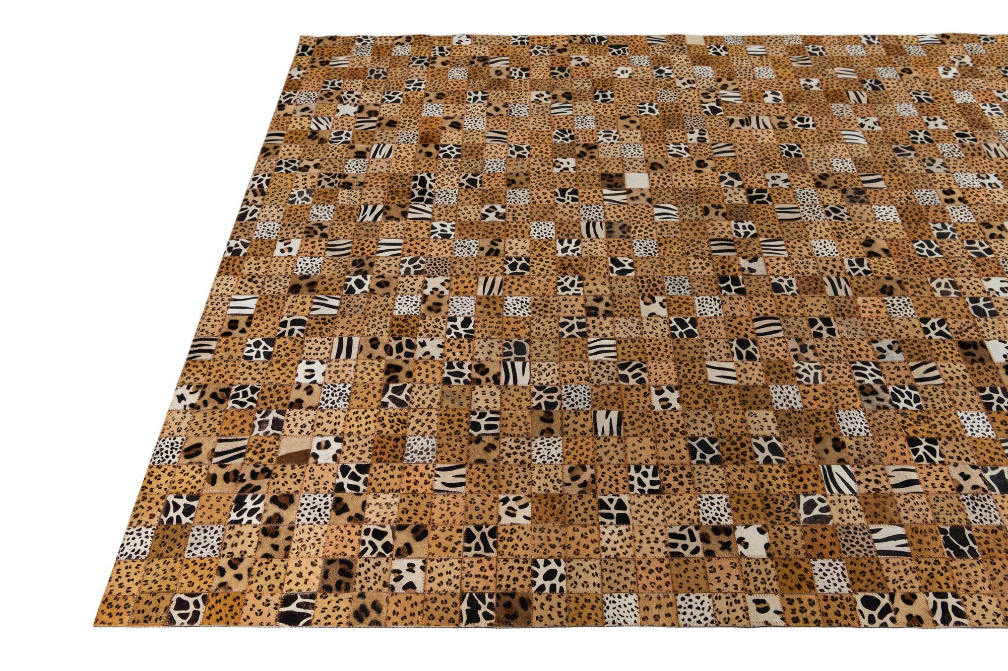 5' 1 x 8' Cowhide Leather Rug