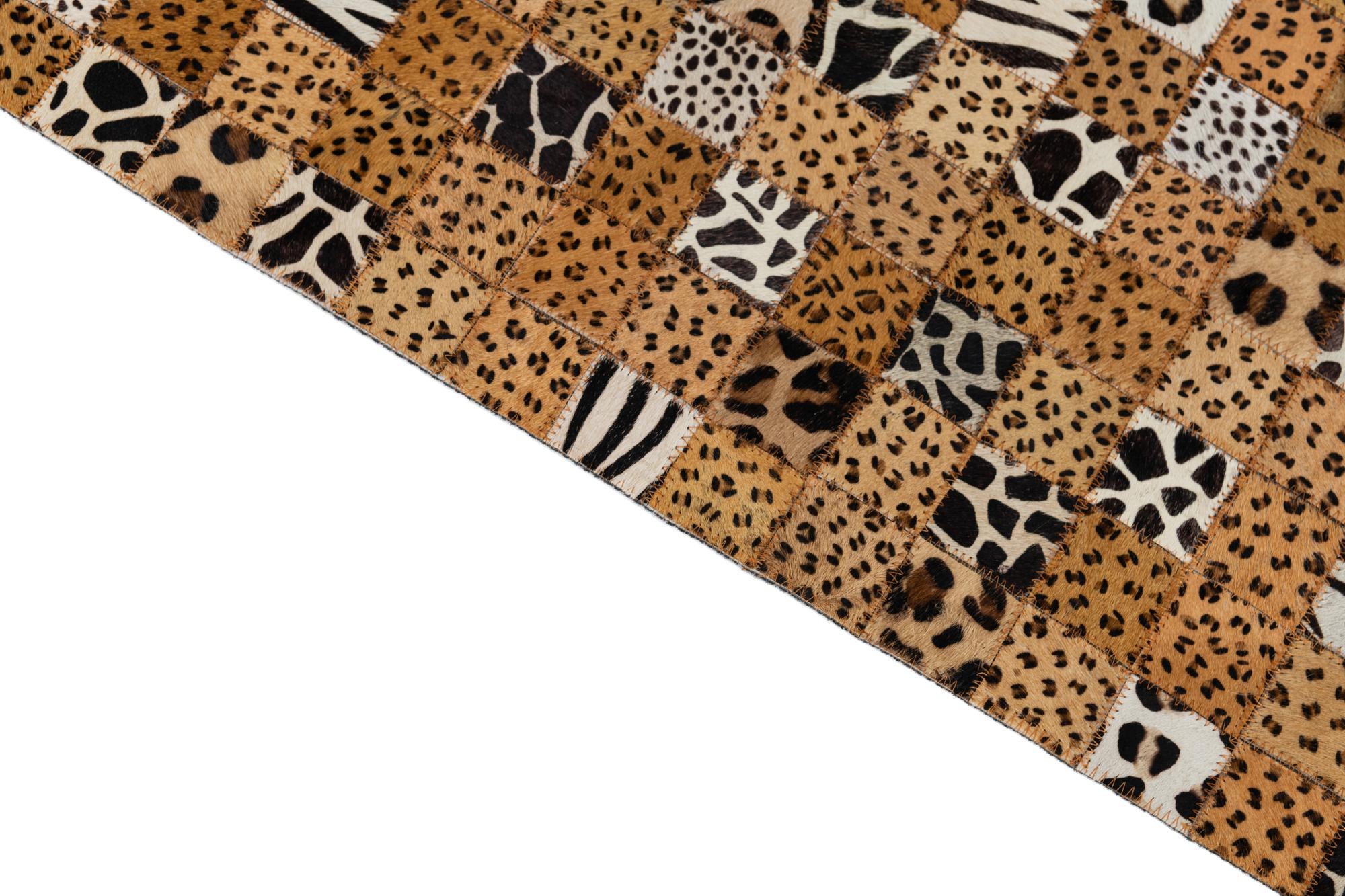 5' 1 x 8' Cowhide Leather Rug