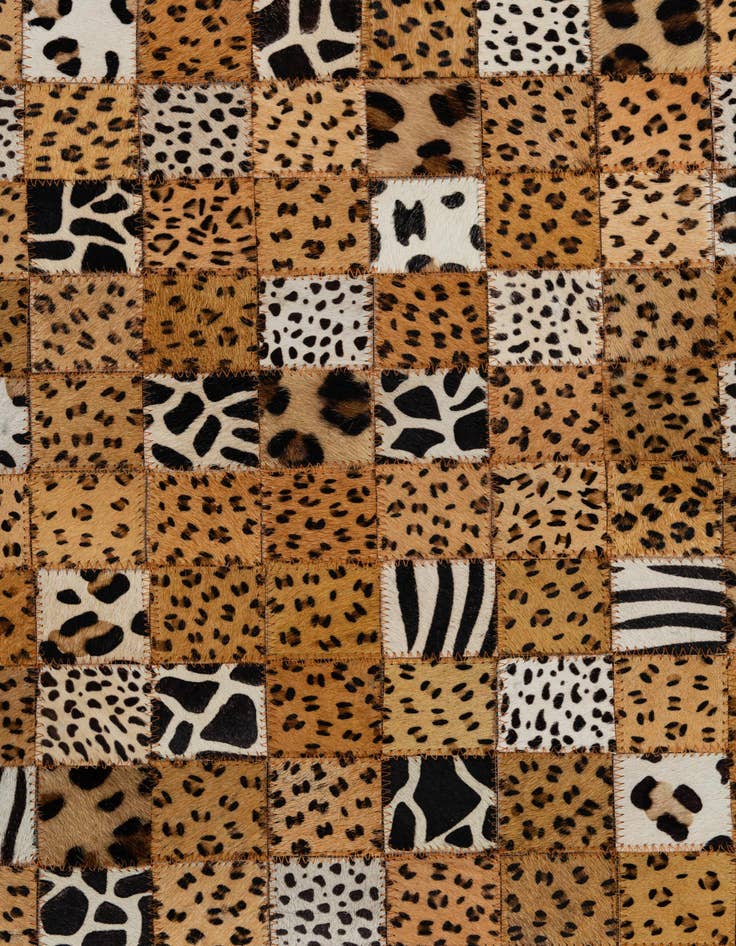 Detail image of 5' 1 x 8' Cowhide Leather Rug