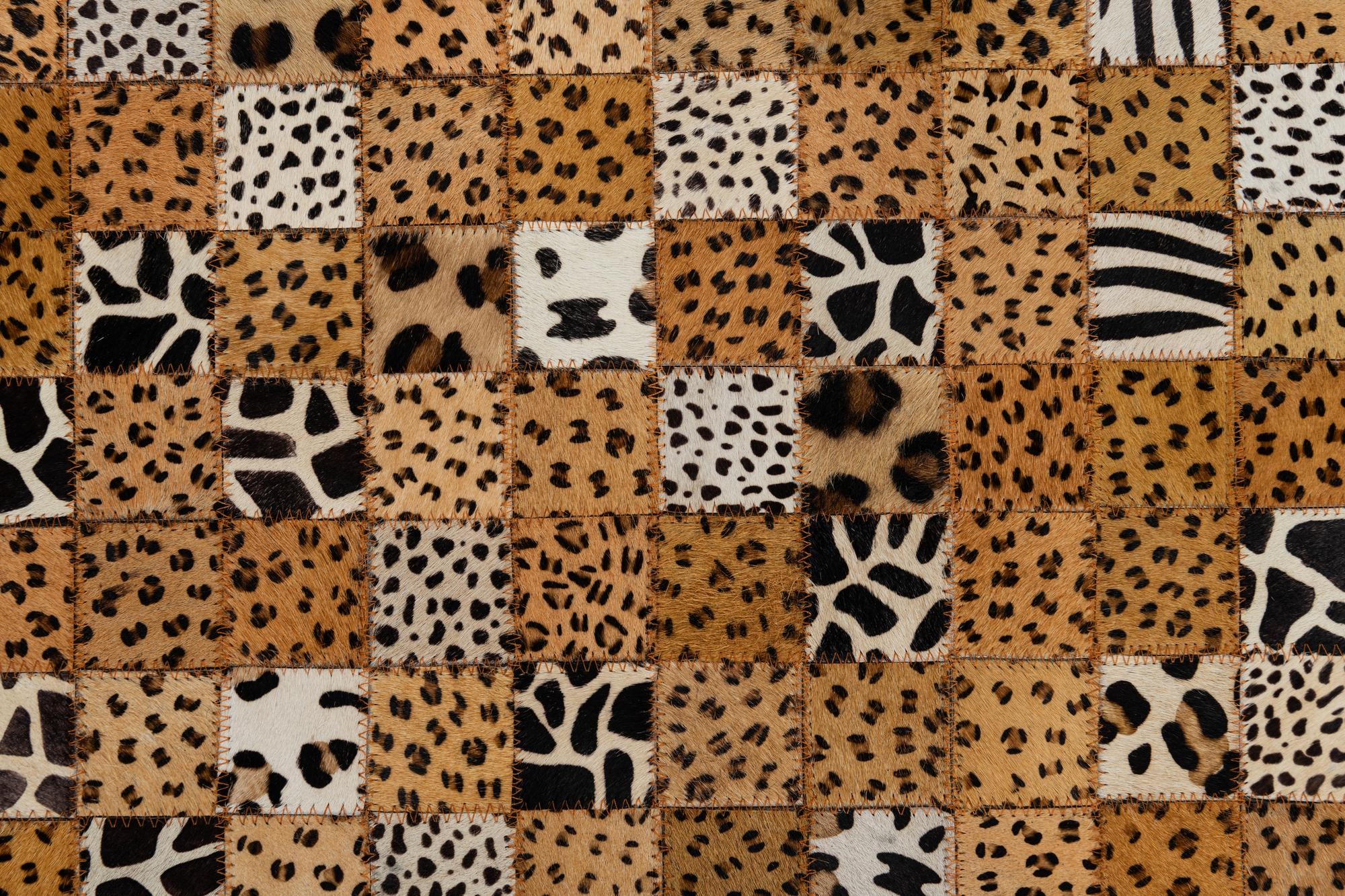 5' 1 x 8' Cowhide Leather Rug
