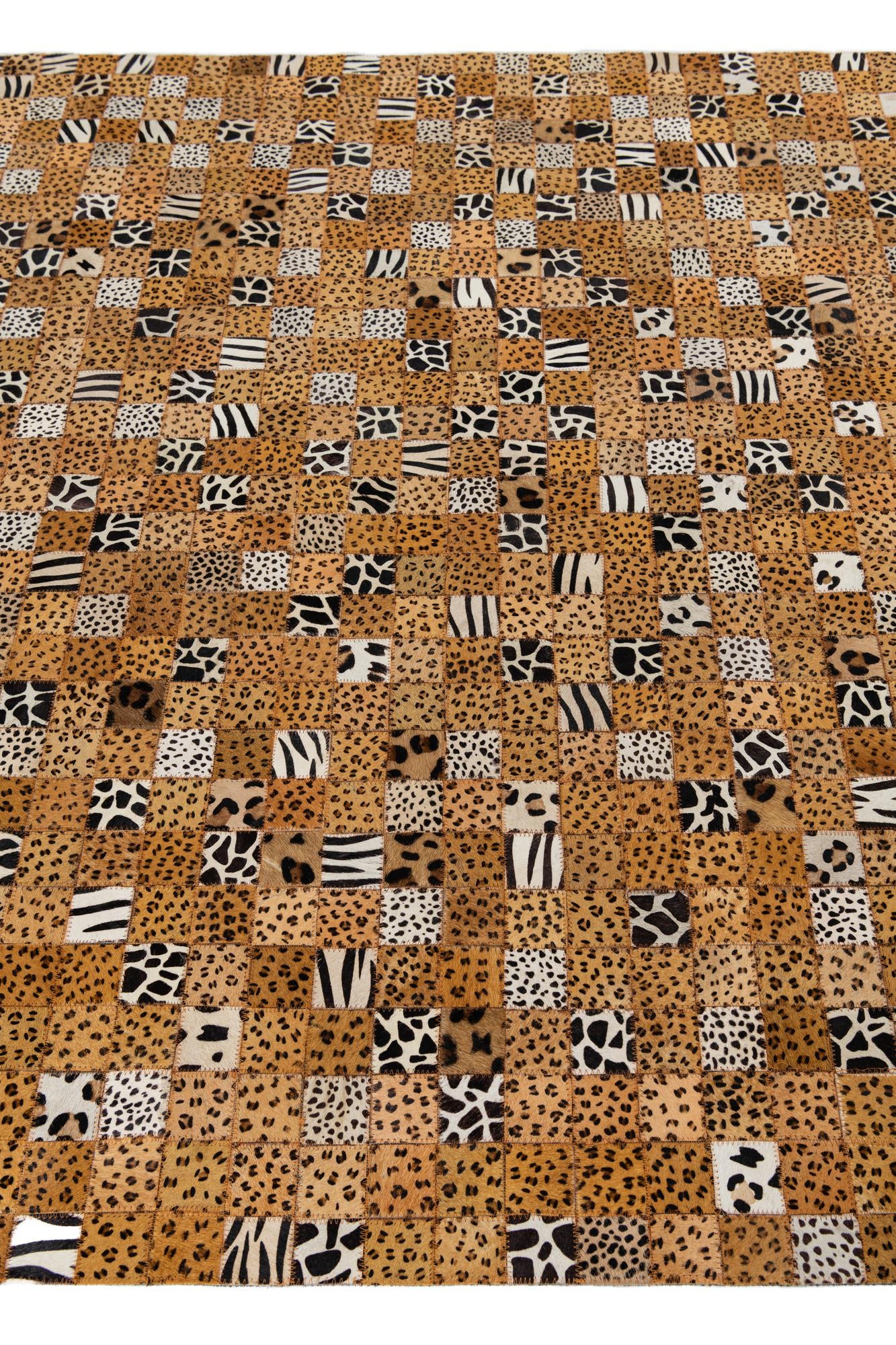 5' 1 x 8' Cowhide Leather Rug