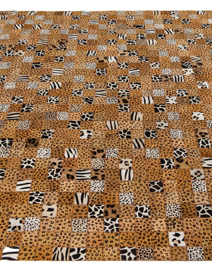 Detail image of 5' 1 x 8' Cowhide Leather Rug