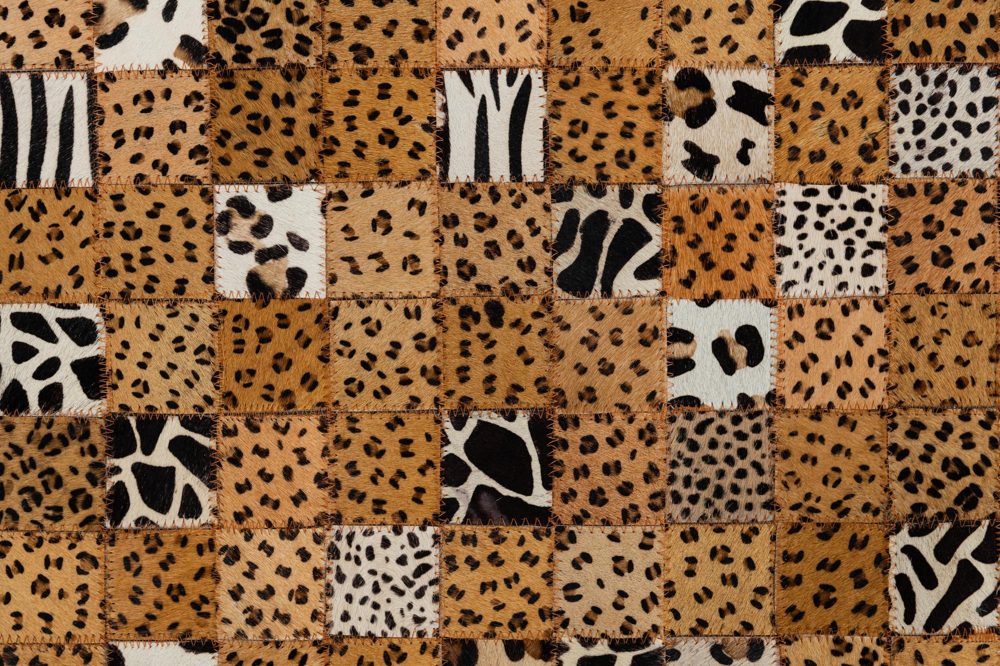 5' 1 x 8' Cowhide Leather Rug