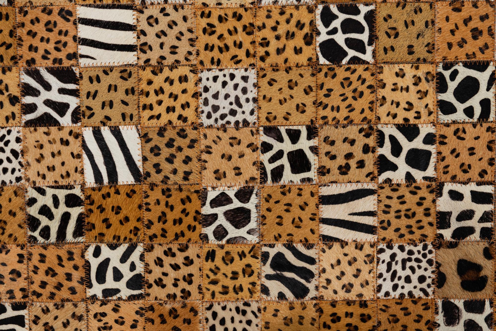 5' 1 x 8' Cowhide Leather Rug