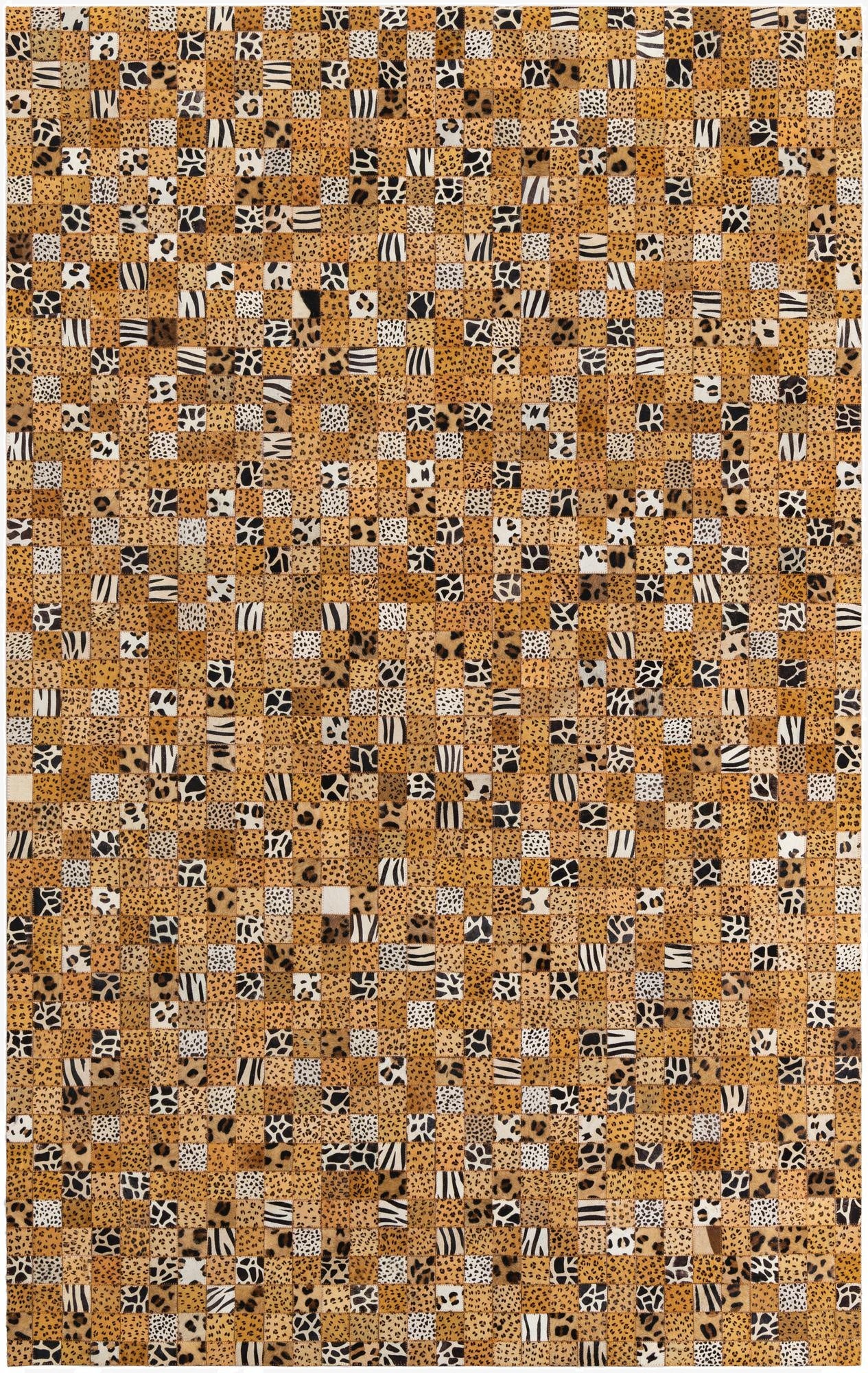 5' 1 x 8' Cowhide Leather Rug