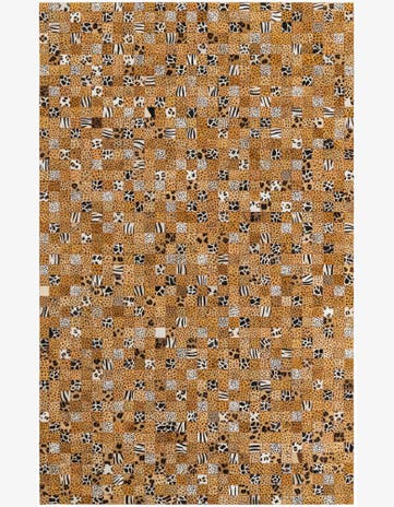 5' 1 x 8' Cowhide Leather Rug