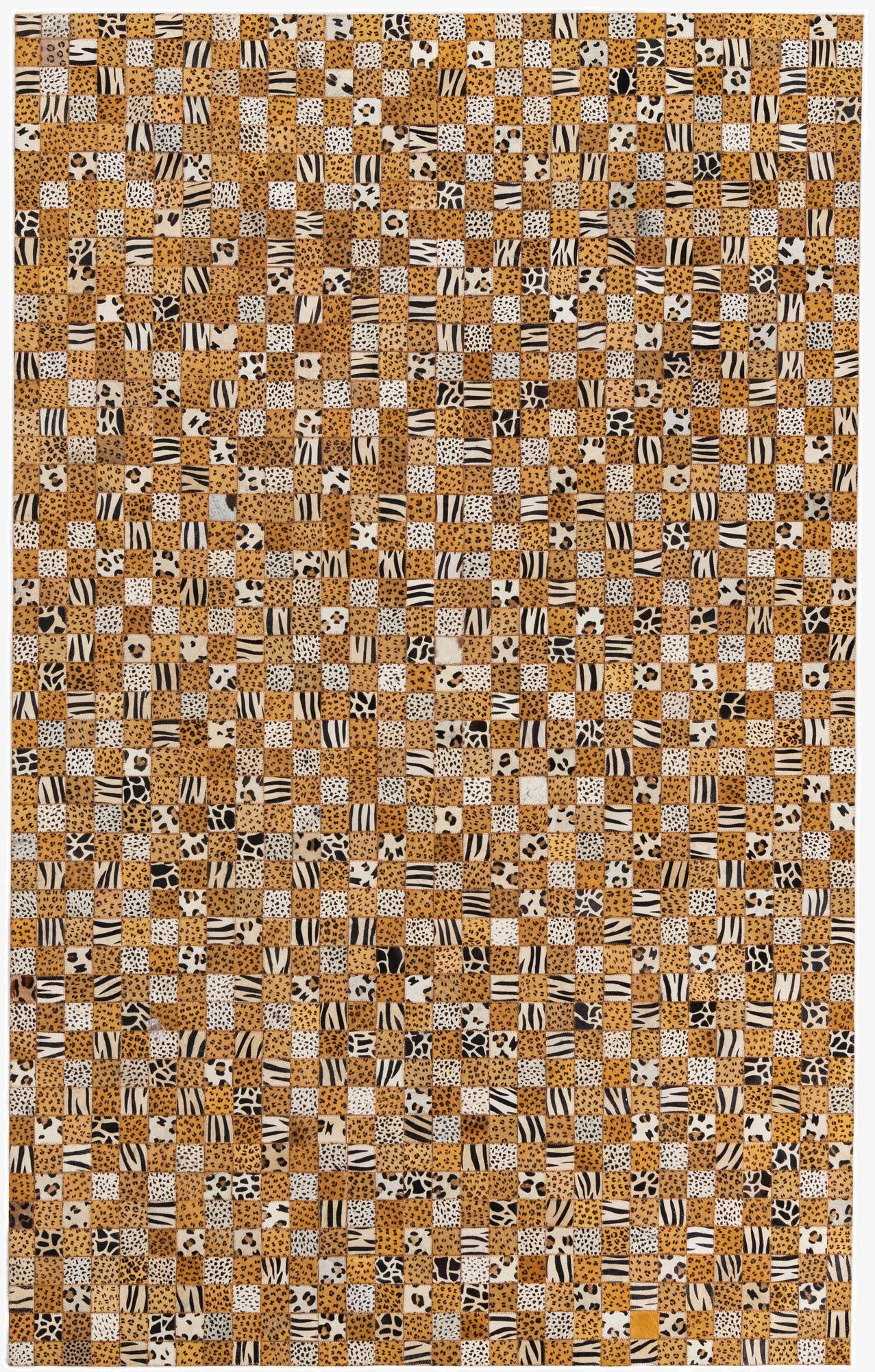 5' x 8' 1 Cowhide Leather Rug