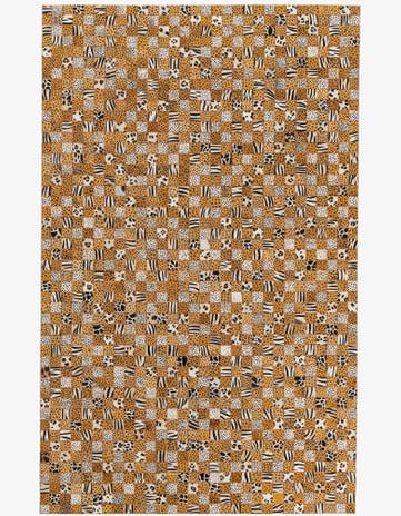 5' x 8' 1 Cowhide Leather Rug