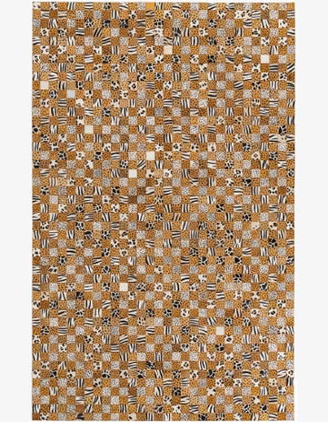 5' 1 x 8' Cowhide Leather Rug