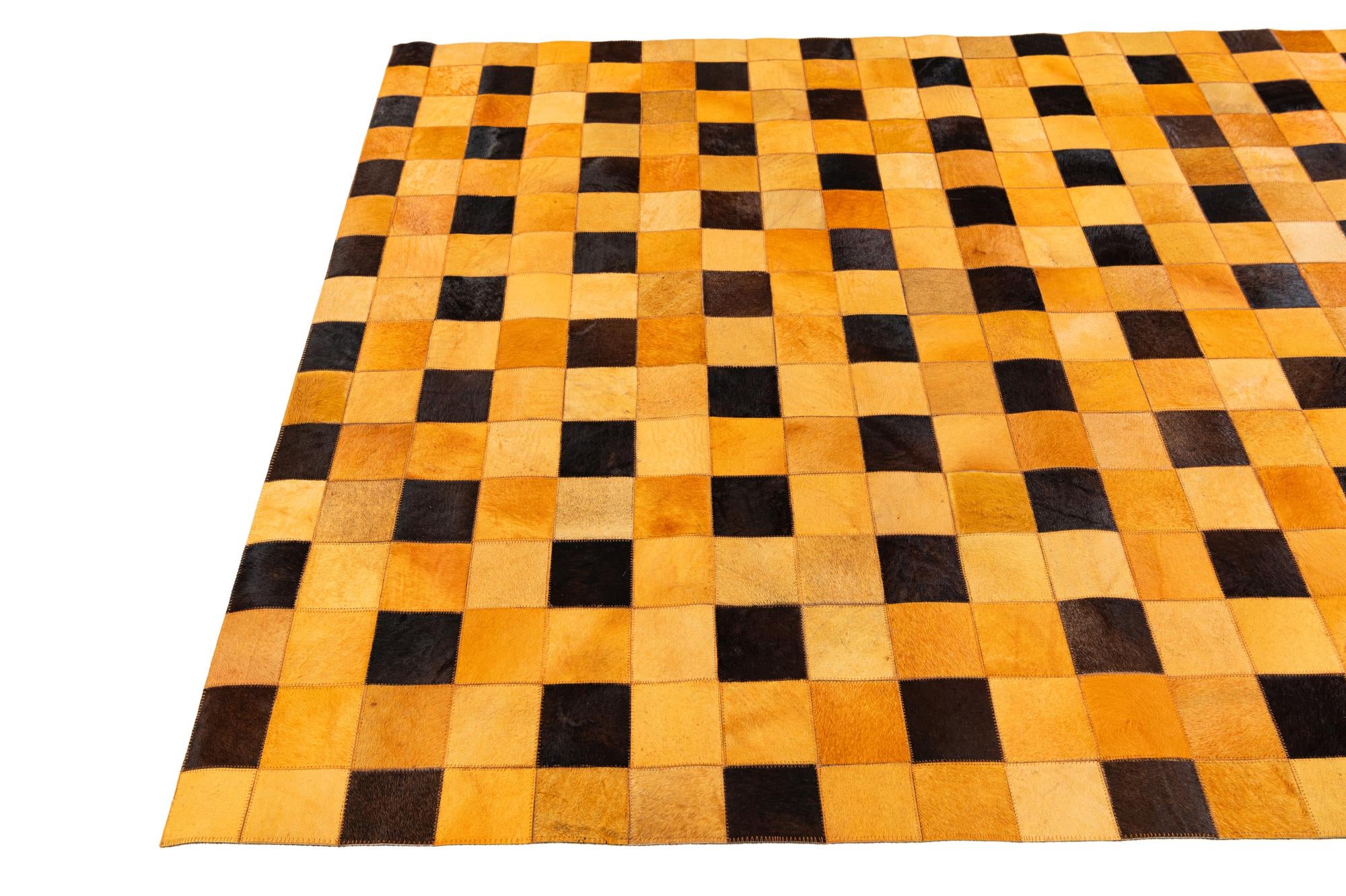 5' 1 x 8' Cowhide Stocks Rug