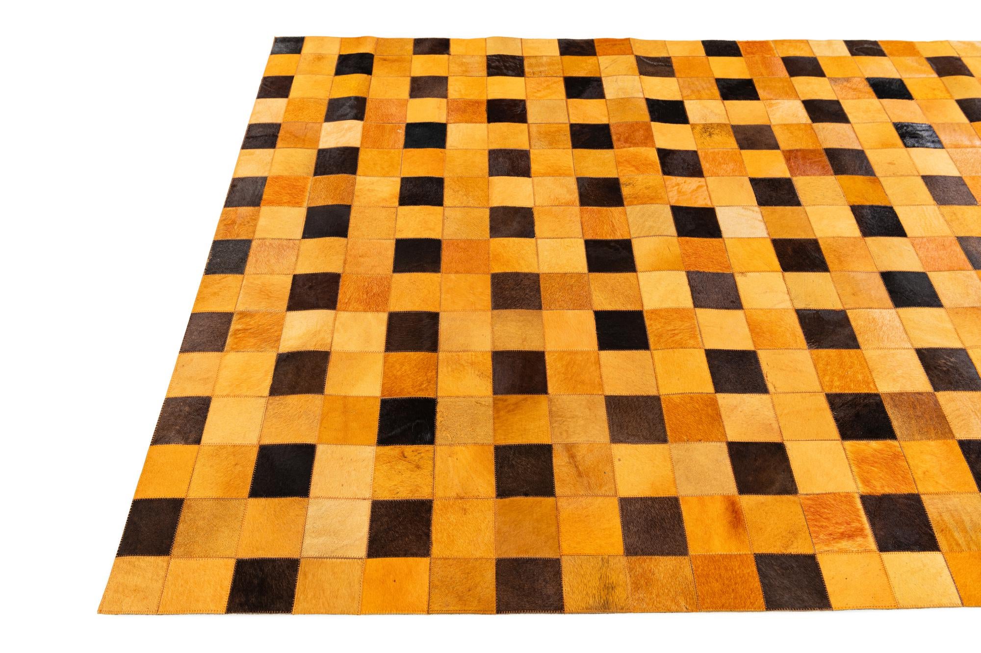 5' 1 x 8' Cowhide Stocks Rug