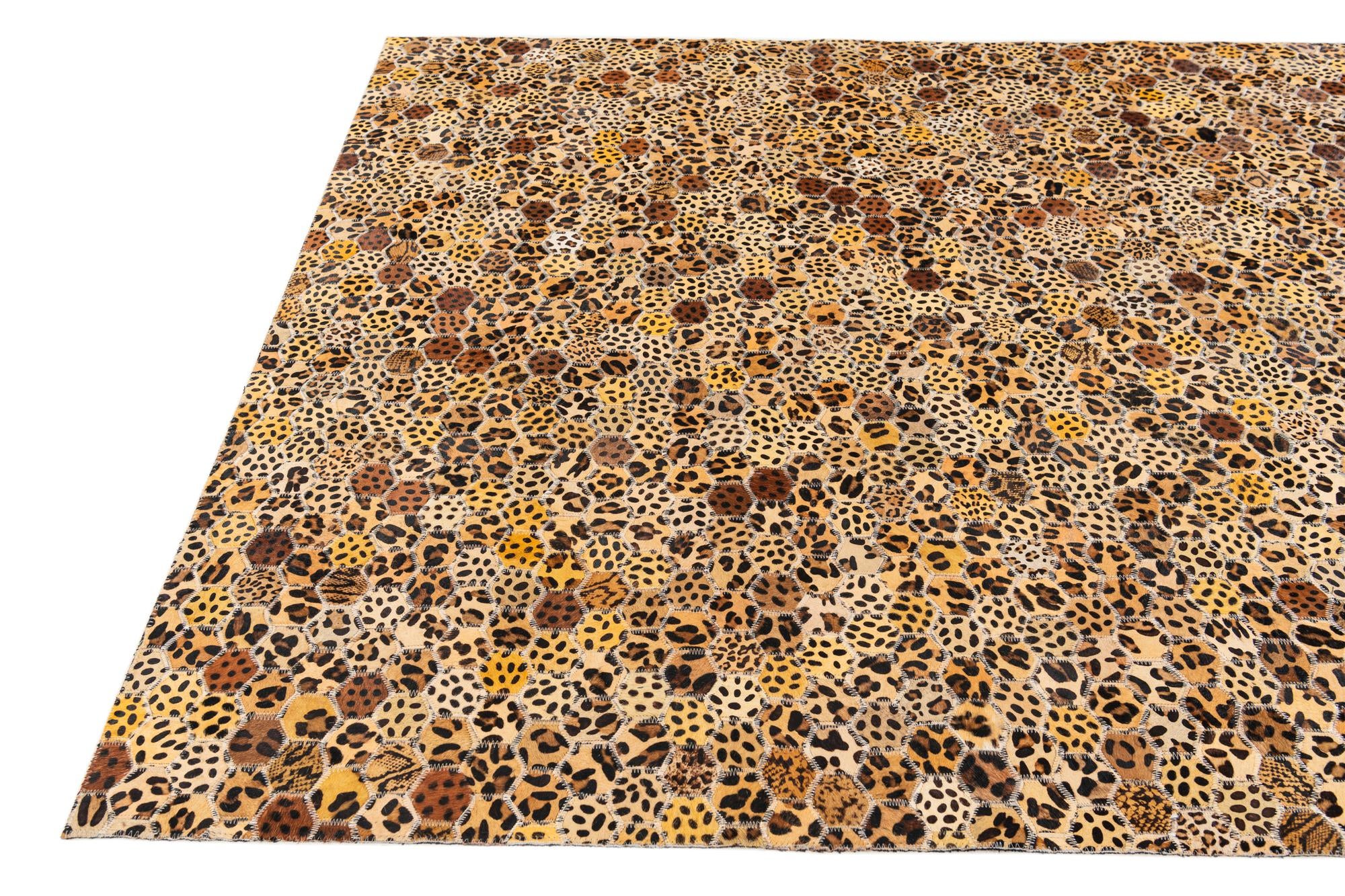 4' 11 x 7' 11 Cowhide Stocks Rug