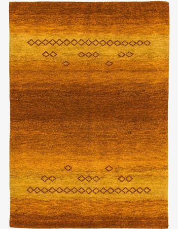 4' 8 x 6' 7 Hand Knotted Gabbeh Wool Rug