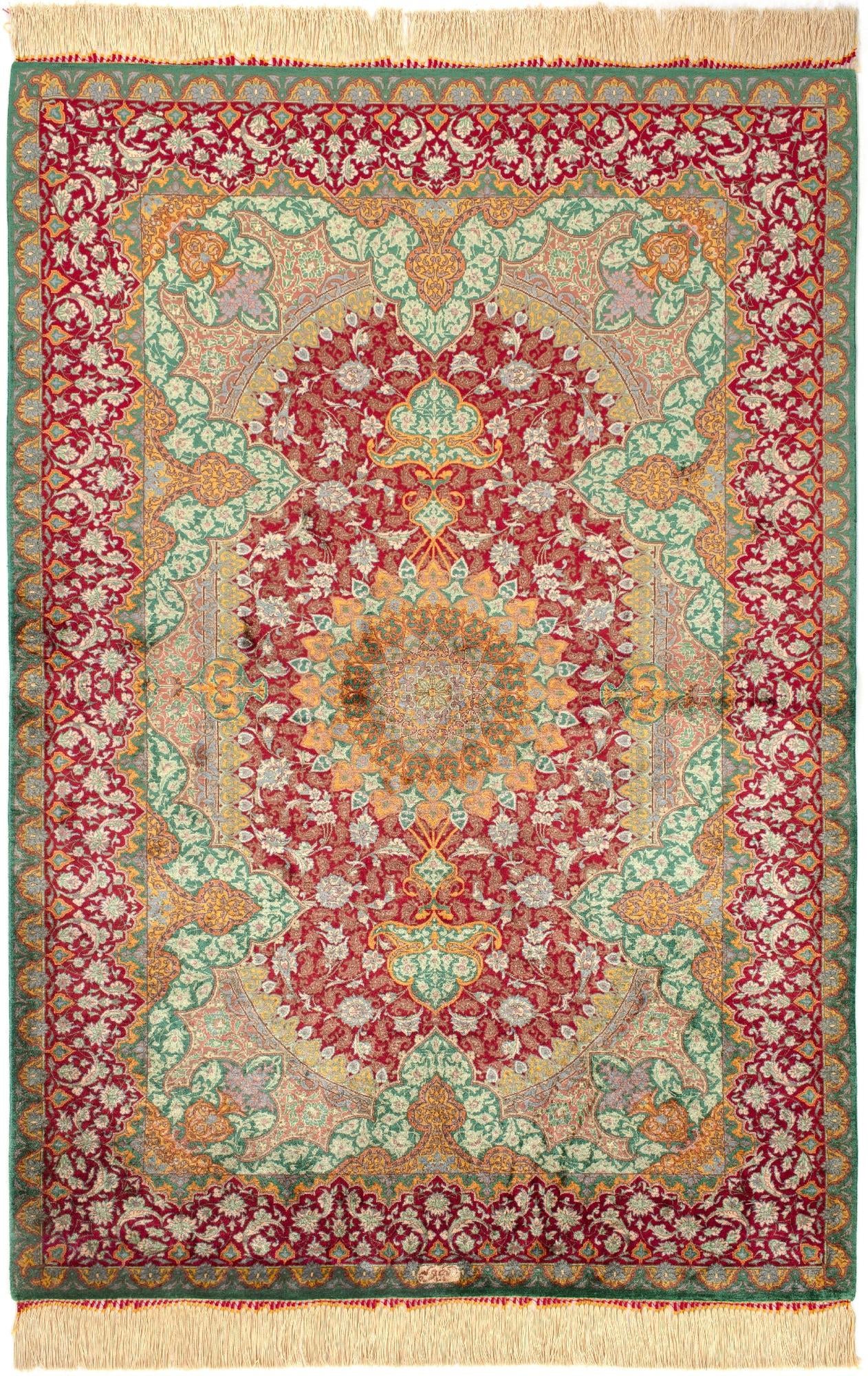 3' 3 x 4' 10 Ghom Silk Rug