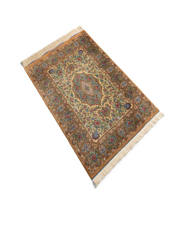 Detail image of 2' 7 x 3' 9 Ghom Silk Rug