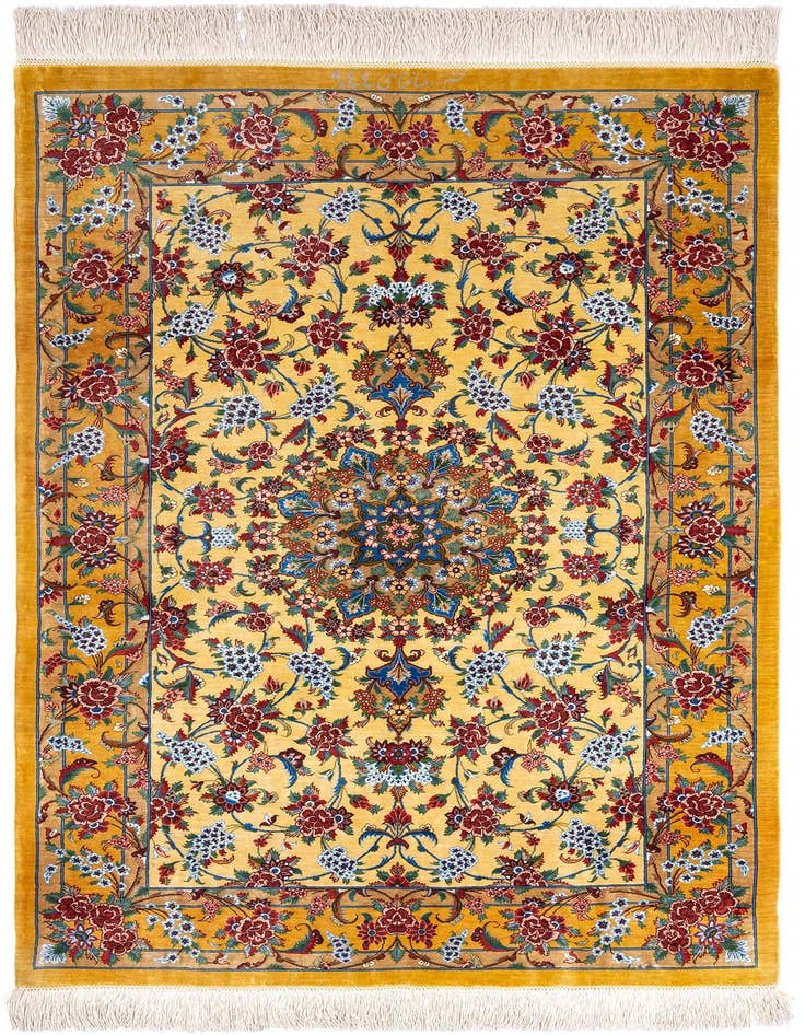 Detail image of 2' 7 x 4' 3 Ghom Silk Rug