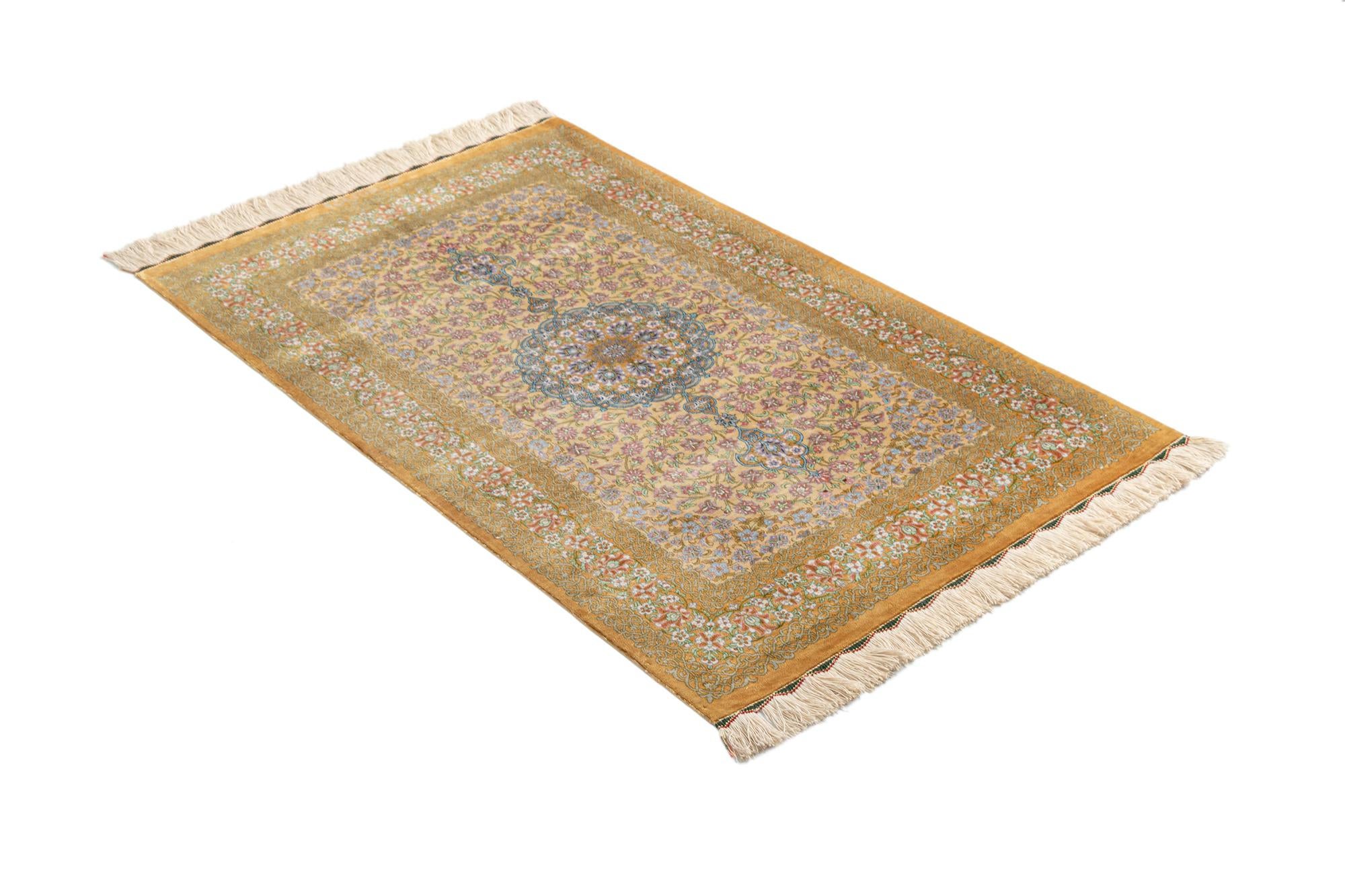 2' 6 x 4' 4 Ghom Silk Rug