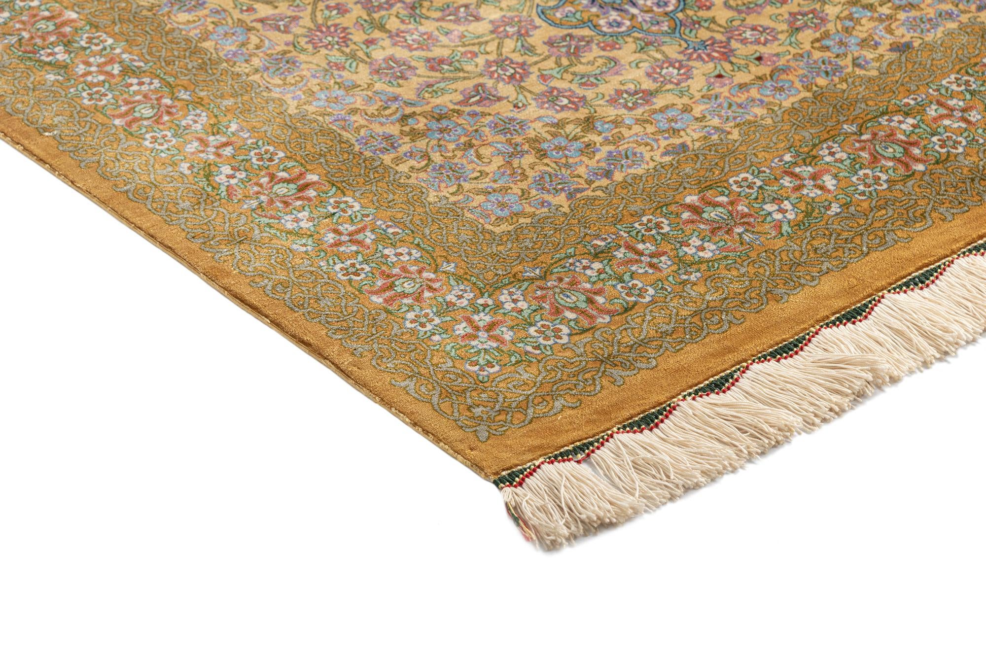 2' 6 x 4' 4 Ghom Silk Rug