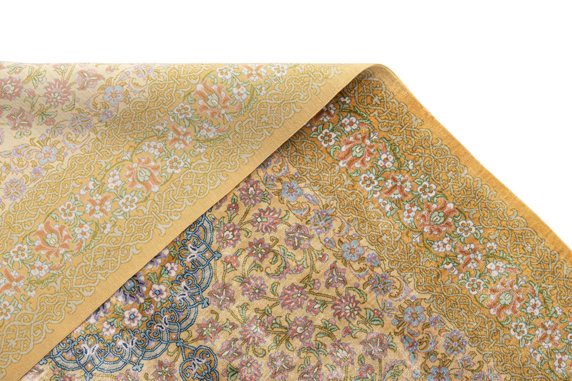 2' 6 x 4' 4 Ghom Silk Rug