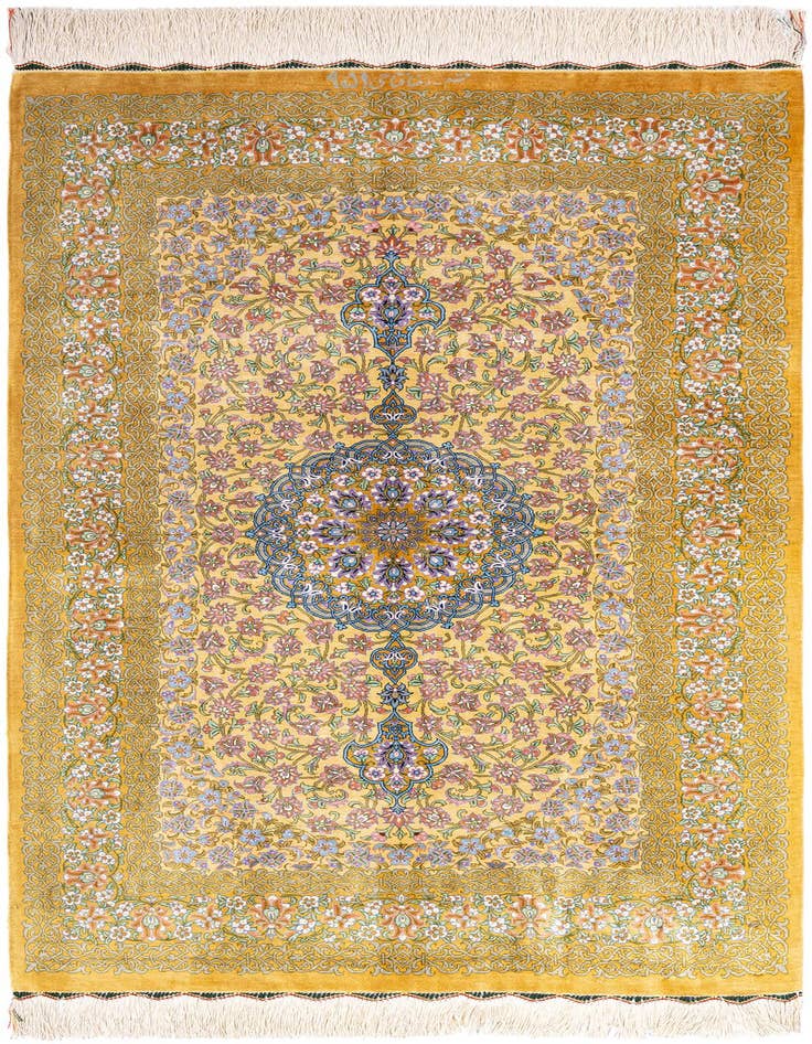 Detail image of 2' 6 x 4' 4 Ghom Silk Rug