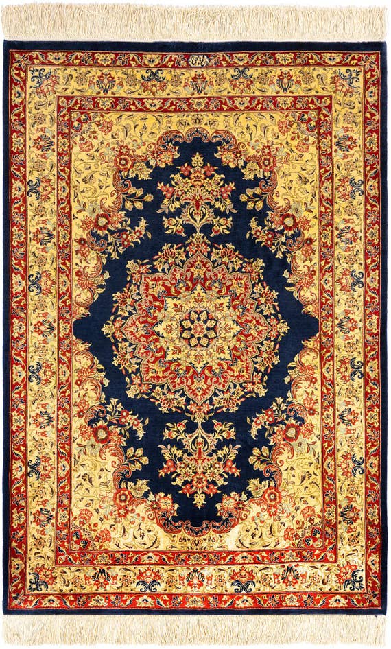 Detail image of 2' 7 x 3' 11 Ghom Silk Rug