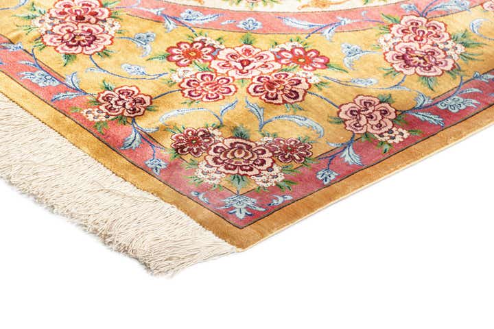 3' 4 x 4' 11 Ghom Silk Rug