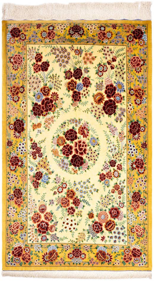 Detail image of 3' 3 x 5' 5 Ghom Silk Rug