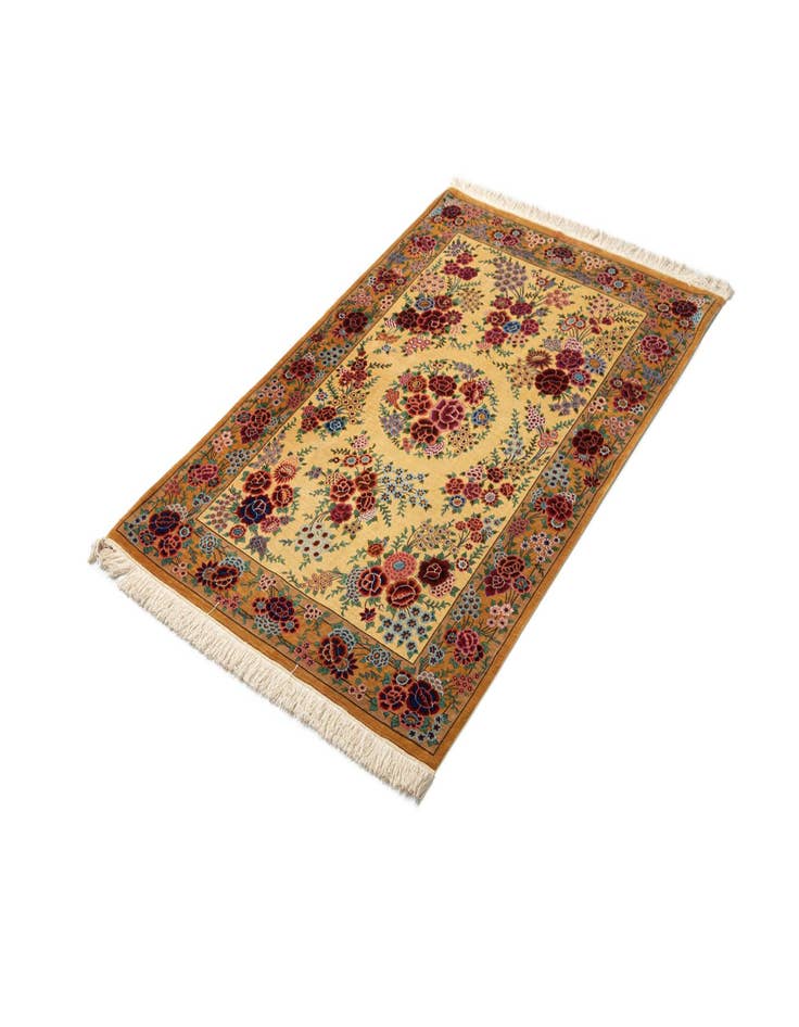 Detail image of 3' 4 x 5' 2 Ghom Silk Rug
