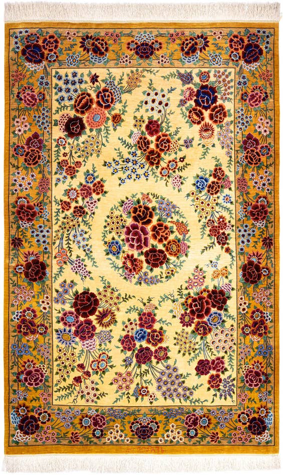 Detail image of 3' 4 x 5' 2 Ghom Silk Rug