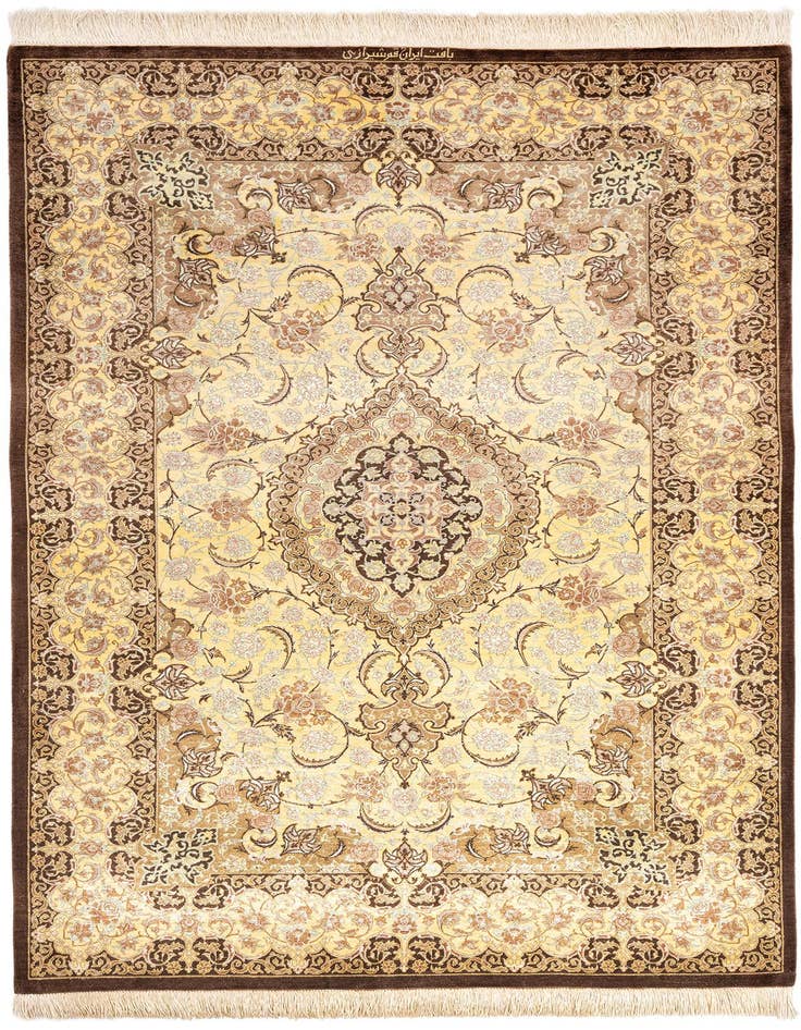 Detail image of 3' 4 x 5' Ghom Silk Rug