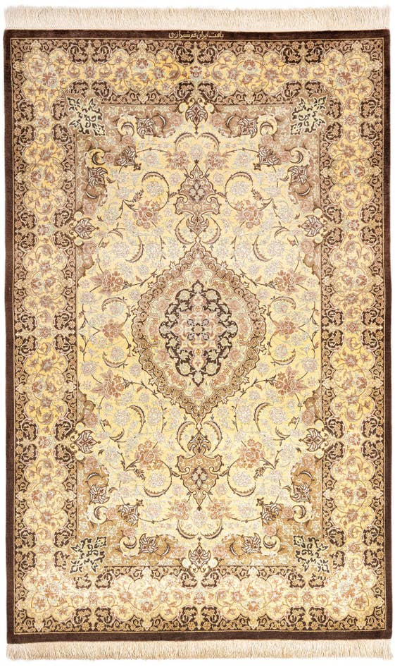 Detail image of 3' 4 x 5' Ghom Silk Rug