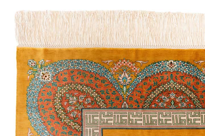 4' 4 x 6' 5 Ghom Silk Rug