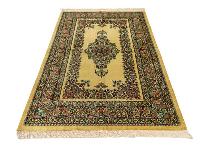 3' 4 x 4' 11 Ghom Silk Rug