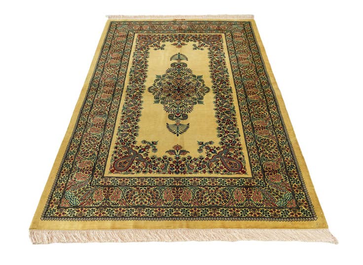 Detail image of 3' 4 x 4' 11 Ghom Silk Rug