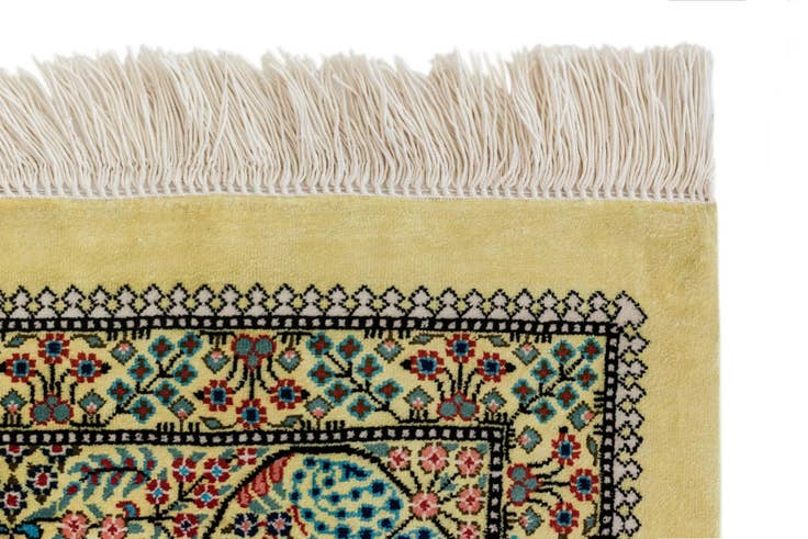 Detail image of 3' 4 x 4' 11 Ghom Silk Rug