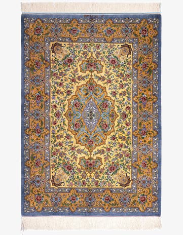 3' 4 x 4' 10 Ghom Silk Rug
