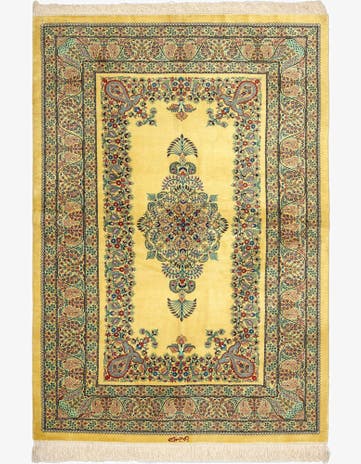 3' 4 x 4' 11 Ghom Silk Rug